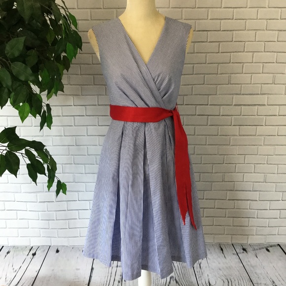 Chetta B Dresses & Skirts - Chetta B Blue & White Pinstriped Dress - Size 4
